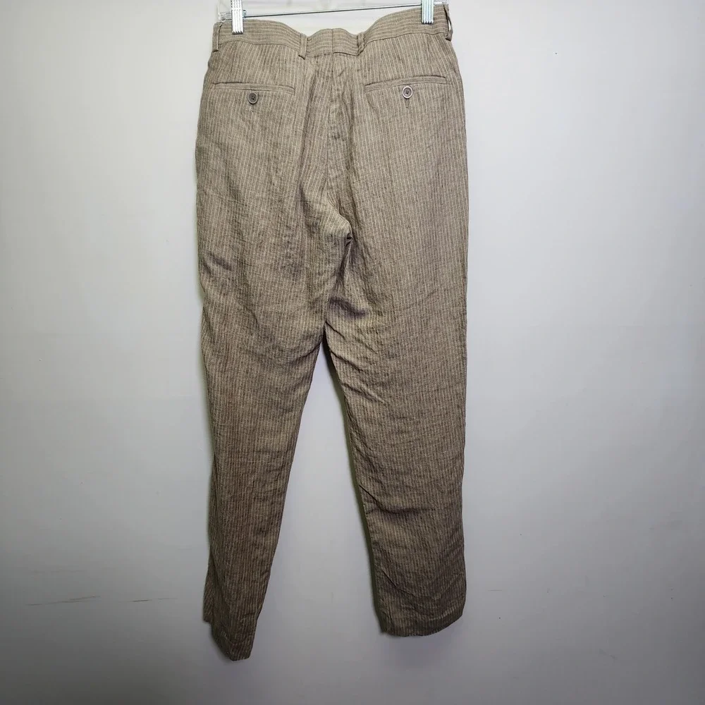 Bar III 100% Linen Pinstripe Pants Trousers Men's 30x31 Slim Fit Flat Front